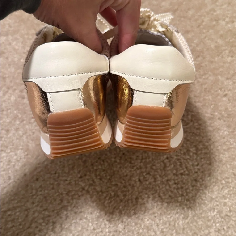 Dolce Vita Women's B.NTCD Mesh Running Sneakers gold woven cream size 7.5 shoe - Picture 6 of 7